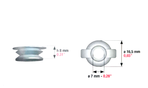 შემწოვი 8x7x16.5მმ
